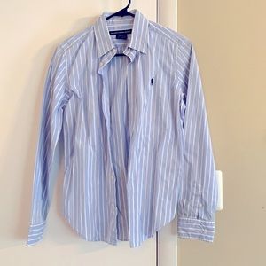 Ralph Lauren Polo Shirt Button Down Blue